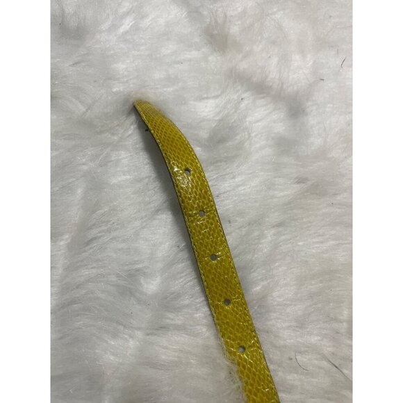 Rayman/Ridless Yellow Snake Print Leather Belt M Made In Thailand - Picture 3 of 5